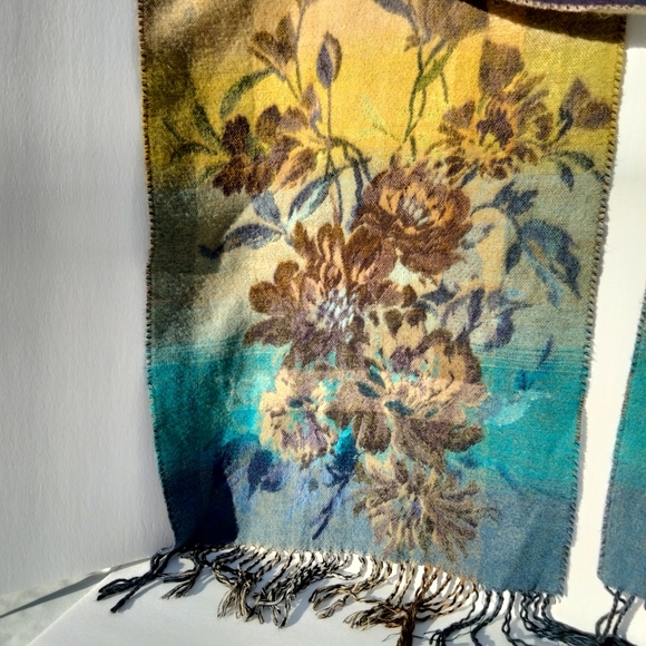 Lord & Taylor Women's Blue Blanket Wrap Acrylic Scarf - Picture 7 of 10